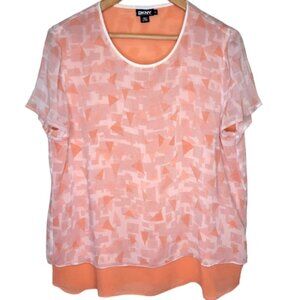 DKNY Orange Silk Blouse, Size M